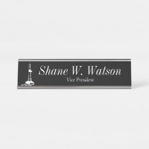 Oil Drilling Rig Design Desk Name Plate