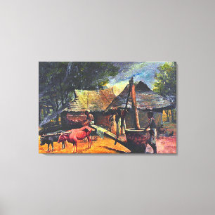 Oil Extractor: Raja Ravi Varma Painting Canvas Print