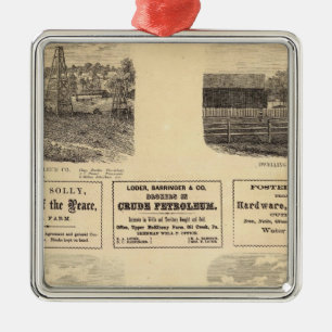 Oil fields, residence metal ornament