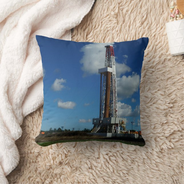 Oil Gas Rig Drilling  Decor Throw Pillow (Blanket)