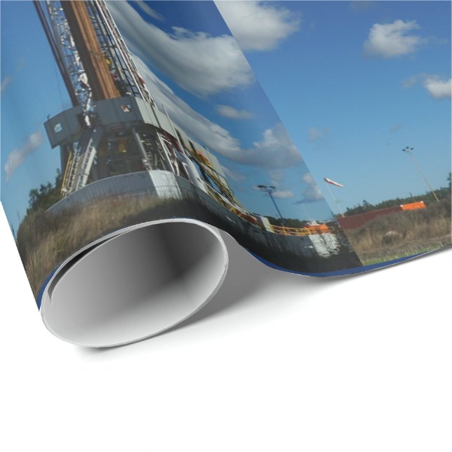 Oil Gas Rig Drilling  Print Gift Wrapping Paper LG (Roll Corner)