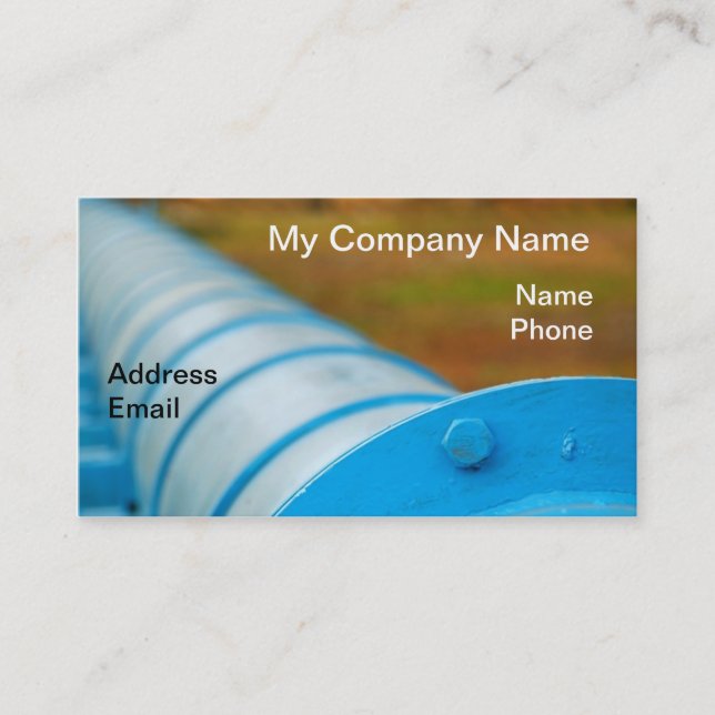 Oil, Gasoline and Heating Oil Pipeline Business Card (Front)