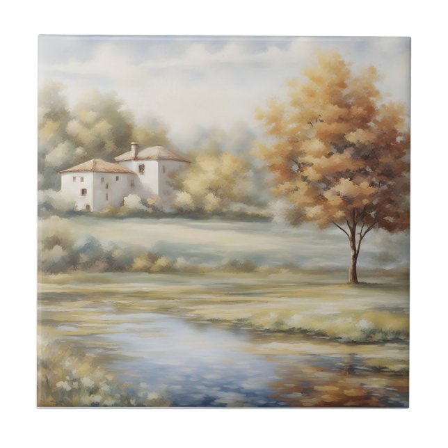 oil paint a spring landscape tile (Front)