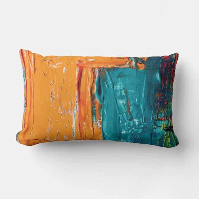Oil Paint Abstract Artistic design Lumbar Pillow (Front)