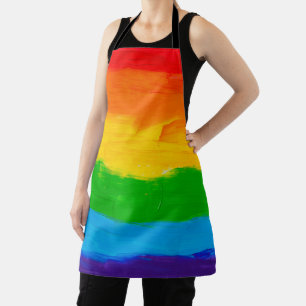 Oil paint Rainbow Colours Gay Lesbian LGBT Apron