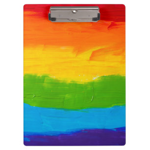 Oil paint Rainbow Colours Gay Lesbian LGBT Clipboard
