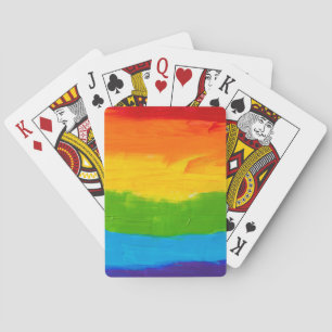 Oil paint Rainbow Colours Gay Lesbian LGBT Playing Cards