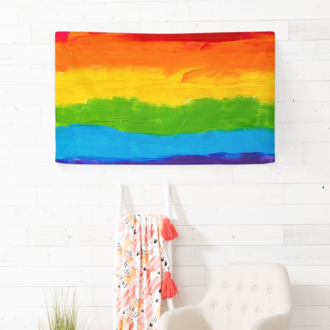 Oil Paint Rainbow Colours LGBT Pride Banner  (Insitu)