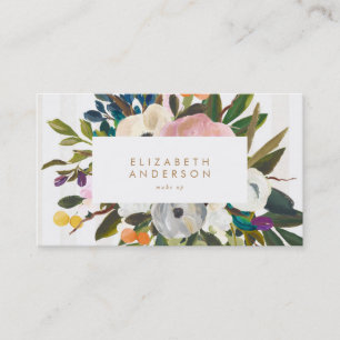Oil Painted Bouquet Flowers Business Card