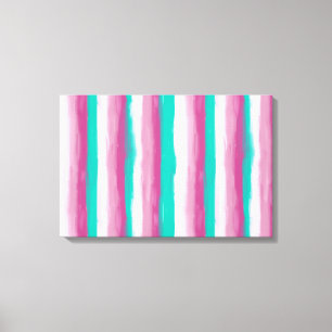 Oil Painted Candy Stripes Canvas Print