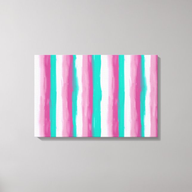 Oil Painted Candy Stripes Canvas Print (Front)