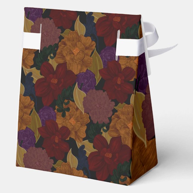 Oil Painted Flowers Favor Box (Back)