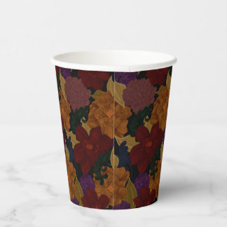Oil Painted Flowers Paper Cups