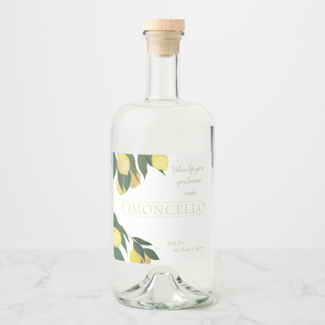 Oil Painted Lemon Liquor Bottle Label (Front)