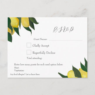 Oil Painted Lemons R.S.V.P Postcard