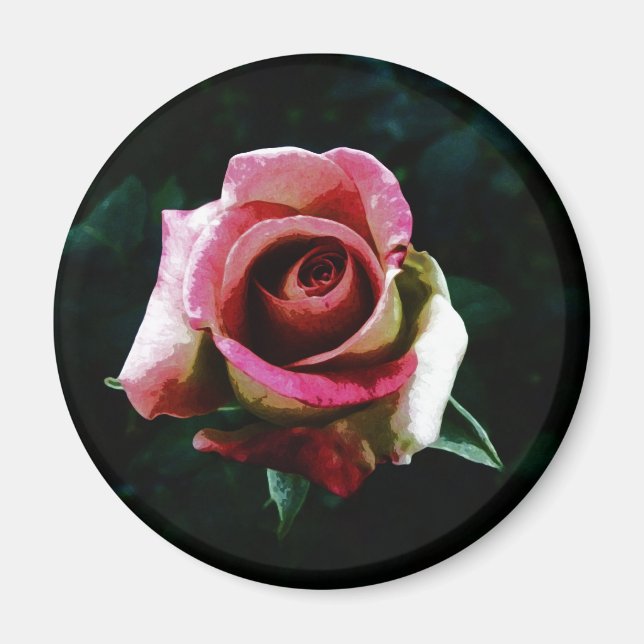 Oil painted rose magnet (Front)