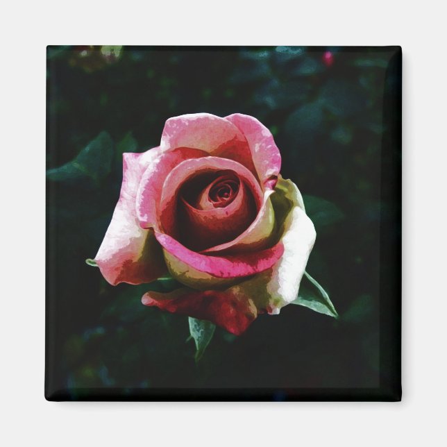 Oil painted rose magnet (Front)