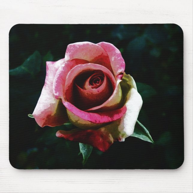 Oil painted rose mouse pad (Front)