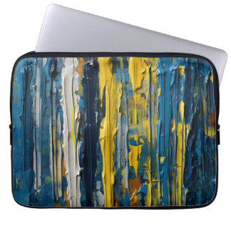 Oil Painted Vertical Abstract Stripes Laptop Sleeve
