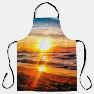 Oil painting. Acrylic artwork. Big size poster. Wa Apron