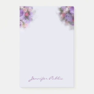 Oil Painting Flowers Elegant Template Handwritten Post-it Notes
