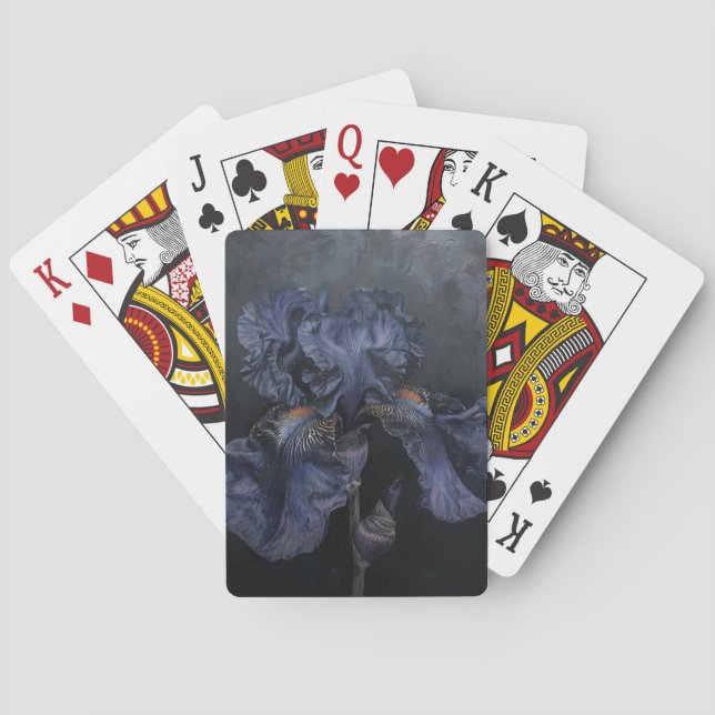 Oil Painting Iris Botanical Playing Cards (Back)