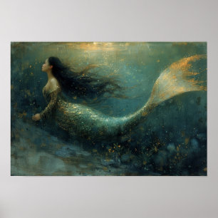Oil Painting of a Mermaid Poster