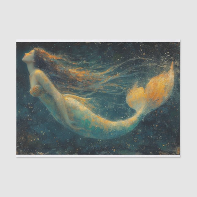 Oil Painting of a Mermaid Tissue Paper (Front)