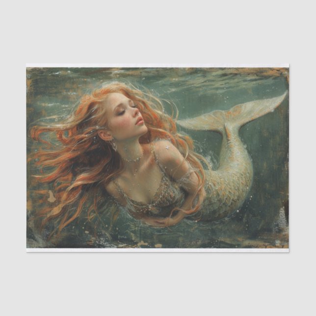 Oil Painting of a Mermaid Tissue Paper (Front)