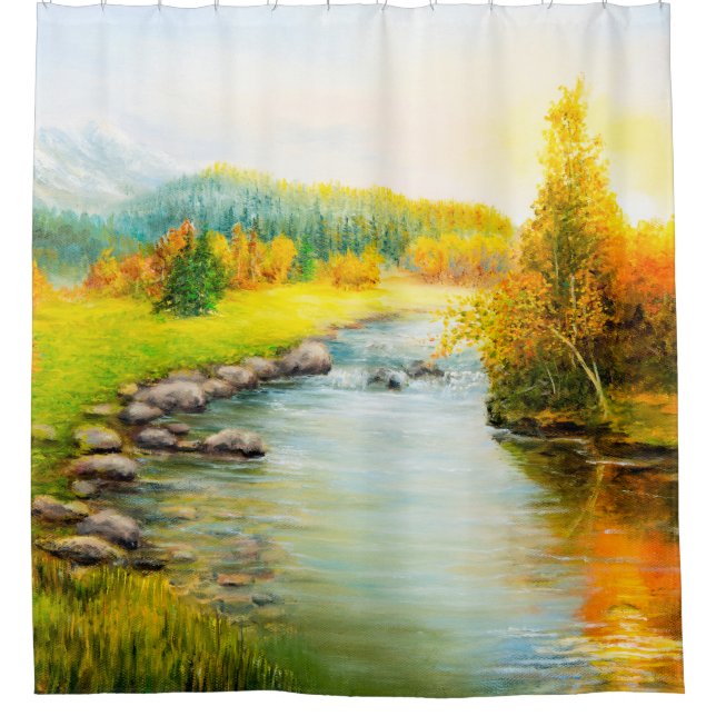  oil painting of beautifl autumn landscape, forest (Front)