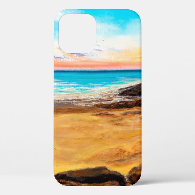  oil painting of beautiful golden sunset over ocea Case-Mate iPhone case (Back)