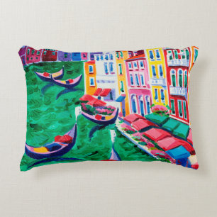 oil painting of beautiful Venice, Italy on canvas Accent Pillow