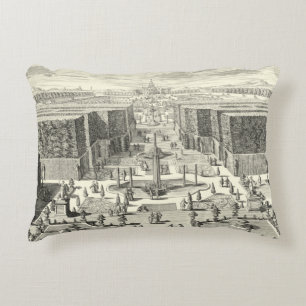 Oil Painting of Fountains at Garden of Versailles Decorative Pillow