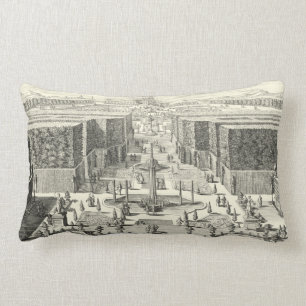 Oil Painting of Fountains at Garden of Versailles Lumbar Pillow