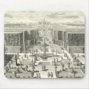 Oil Painting of Fountains at Garden of Versailles Mouse Pad