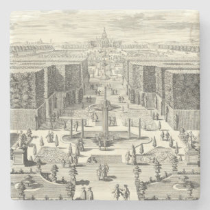 Oil Painting of Fountains at Garden of Versailles Stone Coaster