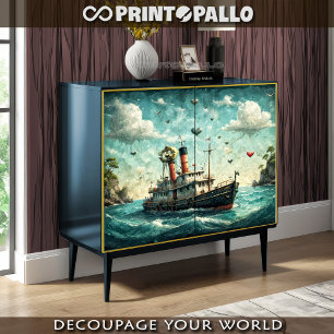 Oil painting of The Crazy Boat of Love Tissue Paper