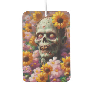 Oil Painting of Zombie in Flower Field Halloween Air Freshener