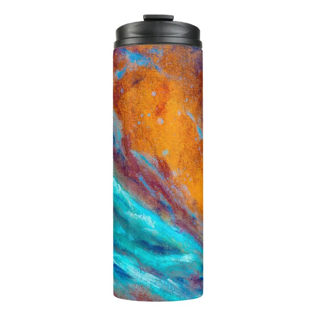 Oil painting on canvas. Abstract art background. F Thermal Tumbler (Front)