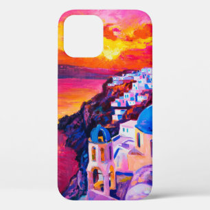 oil painting on canvas. Sunset over the island. M iPhone 12 Case