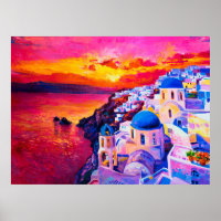 oil painting on canvas. Sunset over the island. M