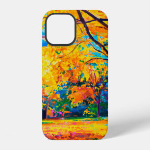 oil painting on canvas. Yellow trees. Modern art. iPhone 12 Case