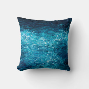  oil painting showing waves in ocean or sea on can throw pillow
