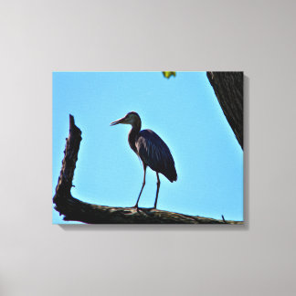 Oil Painting Style Great Blue Heron Canvas