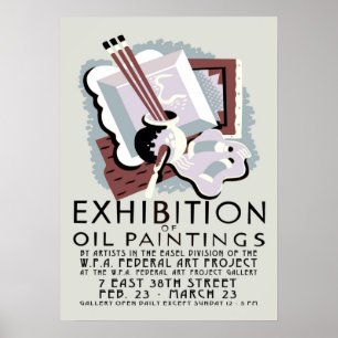 Oil Paintings Exhibition Poster