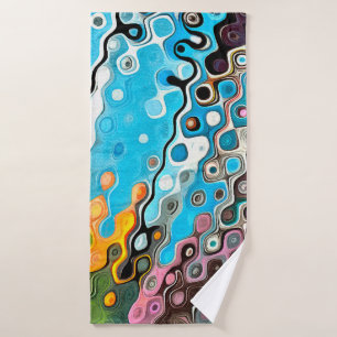 Oil pastel drawing. Abstract color background. Fin Bath Towel