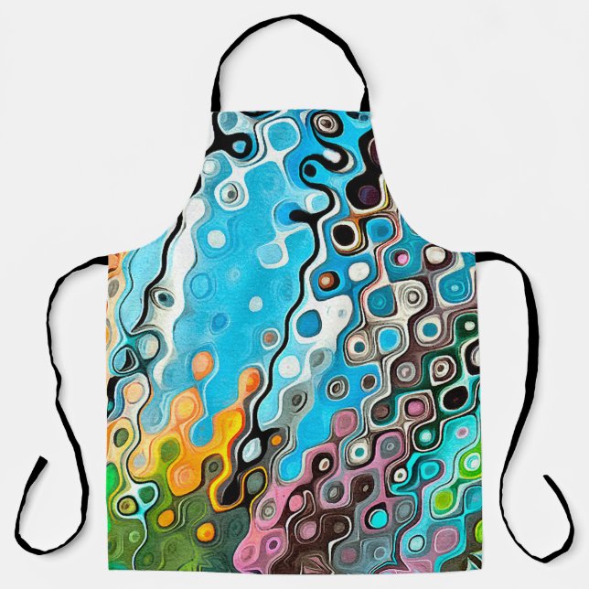 Oil pastel drawing. Abstract colour background. Fi Apron (Front)