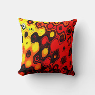 Oil pastel drawing. Abstract colour background. Fi Throw Pillow
