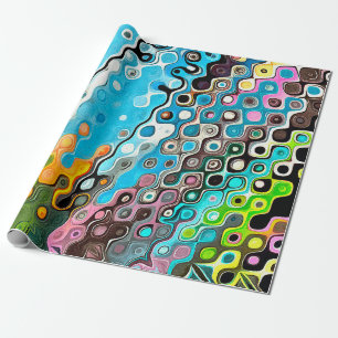 Oil pastel drawing. Abstract colour background. Fi Wrapping Paper