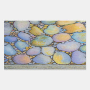 Oil Pastel River Rock and Pebbles Sticker